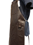 Unikt handsytt läderförkläde / unique hand-stitched leather apron (smock) / Lederschuerze