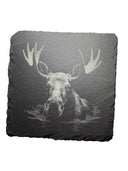 Glasunderlägg av skifferplatta ÄLG