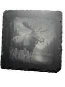 Glasunderlägg av skifferplatta ÄLG